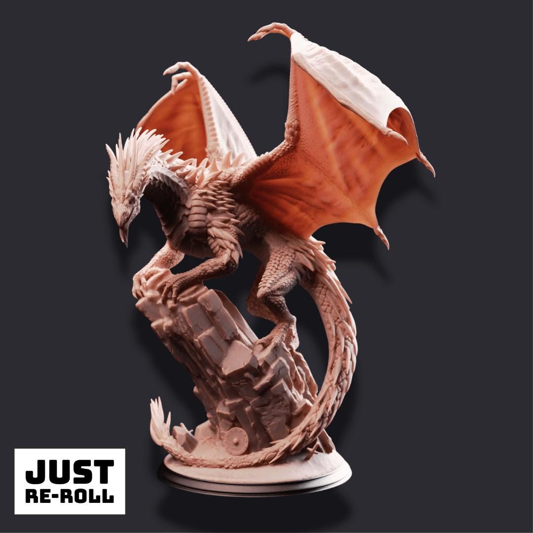 Gintharax – Adult Silver Dragon - 3D Monster Miniature