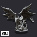 Glanbeli Dragon Miniature – Fantasy Sculpt, Grey Resin, Unpainted Tabletop Gaming Model
