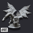 Glanbeli Dragon Miniature – Fantasy Sculpt, Grey Resin, Unpainted Tabletop Gaming Model