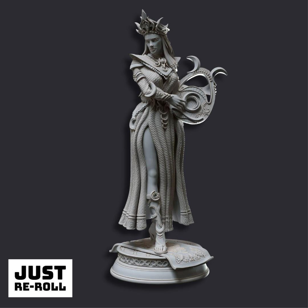 Glanbeli Sorcerer Miniature – First Light, Fantasy Sculpt, Grey Resin (40mm Height)