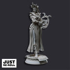 Glanbeli Sorcerer Miniature – First Light, Fantasy Sculpt, Grey Resin (40mm Height)