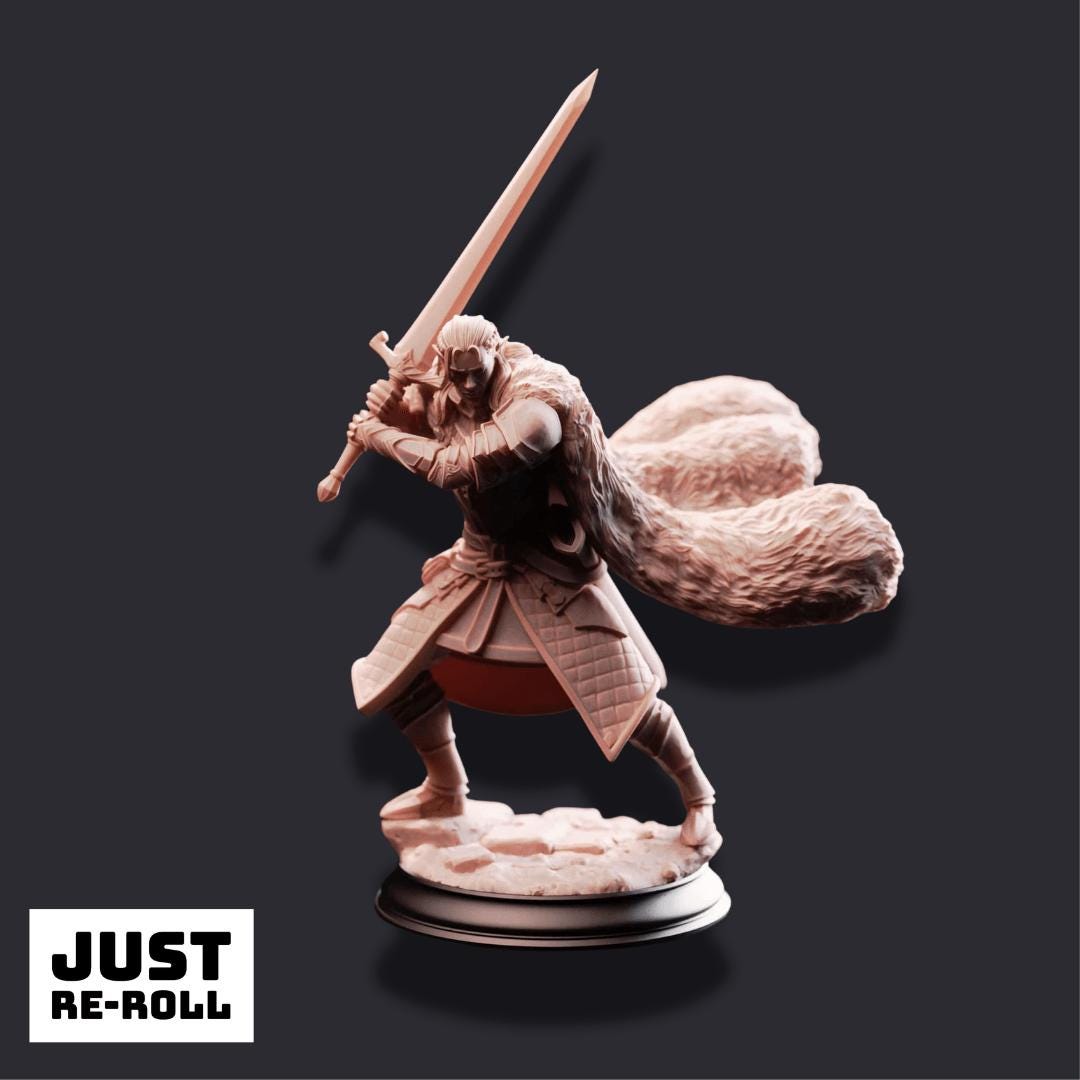 Harias of the Borderlands – Elven Fighter - 3D Fighter Miniature