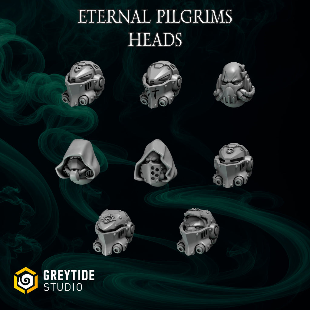Big Heads & Helmets Pack | Eternal Pilgrims | Conversion Bits For 28mm 32mm Sci-fi Marines
