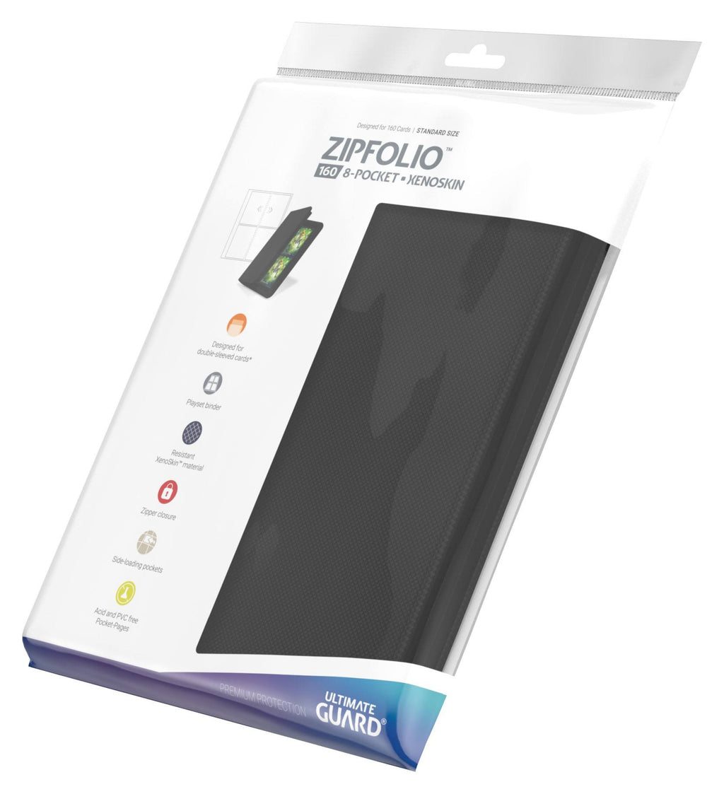 Ultimate Guard Zipfolio 160 8-Pocket Xenoskin - Black