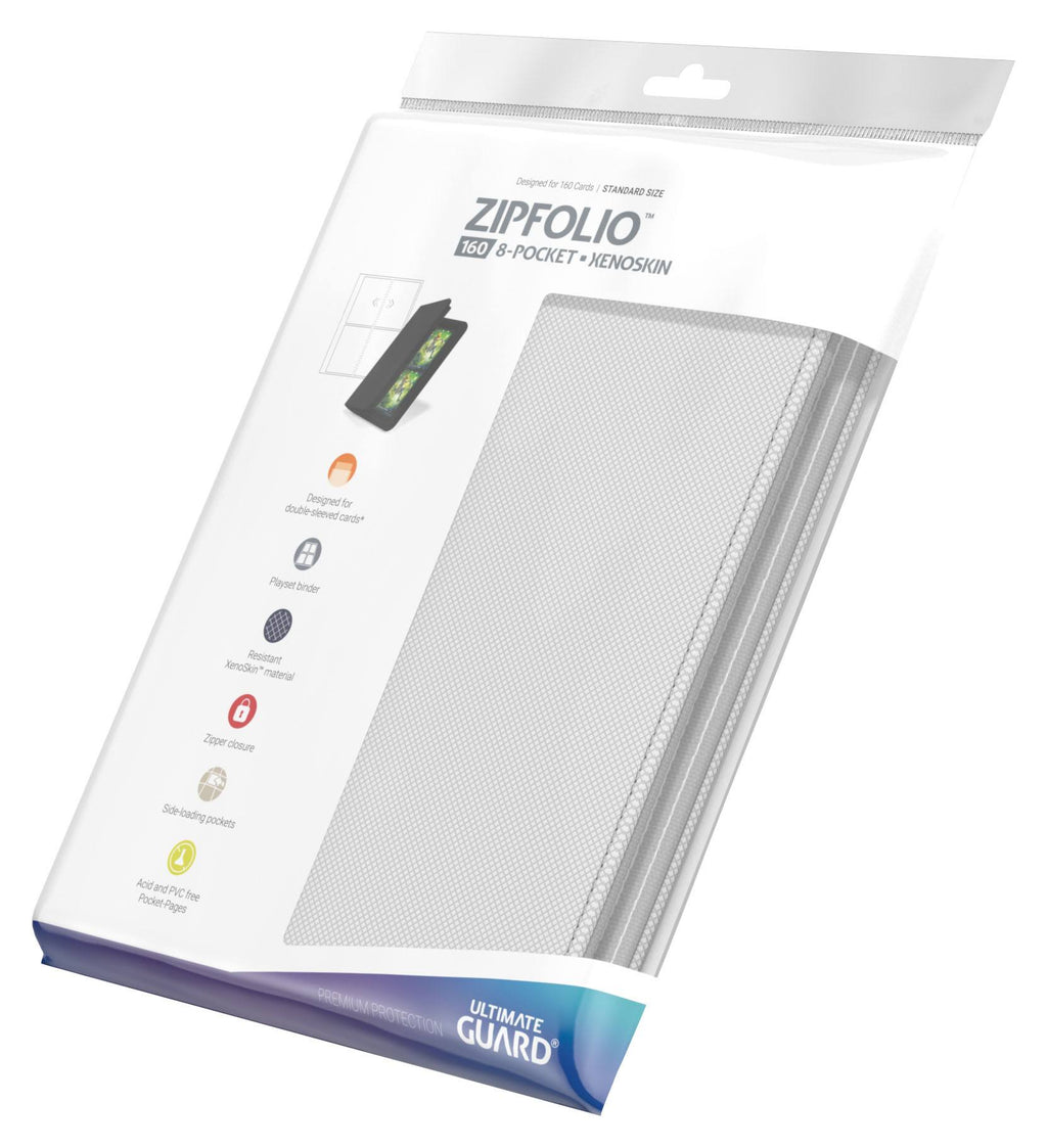 Ultimate Guard Zipfolio 160 8-Pocket Xenoskin - White