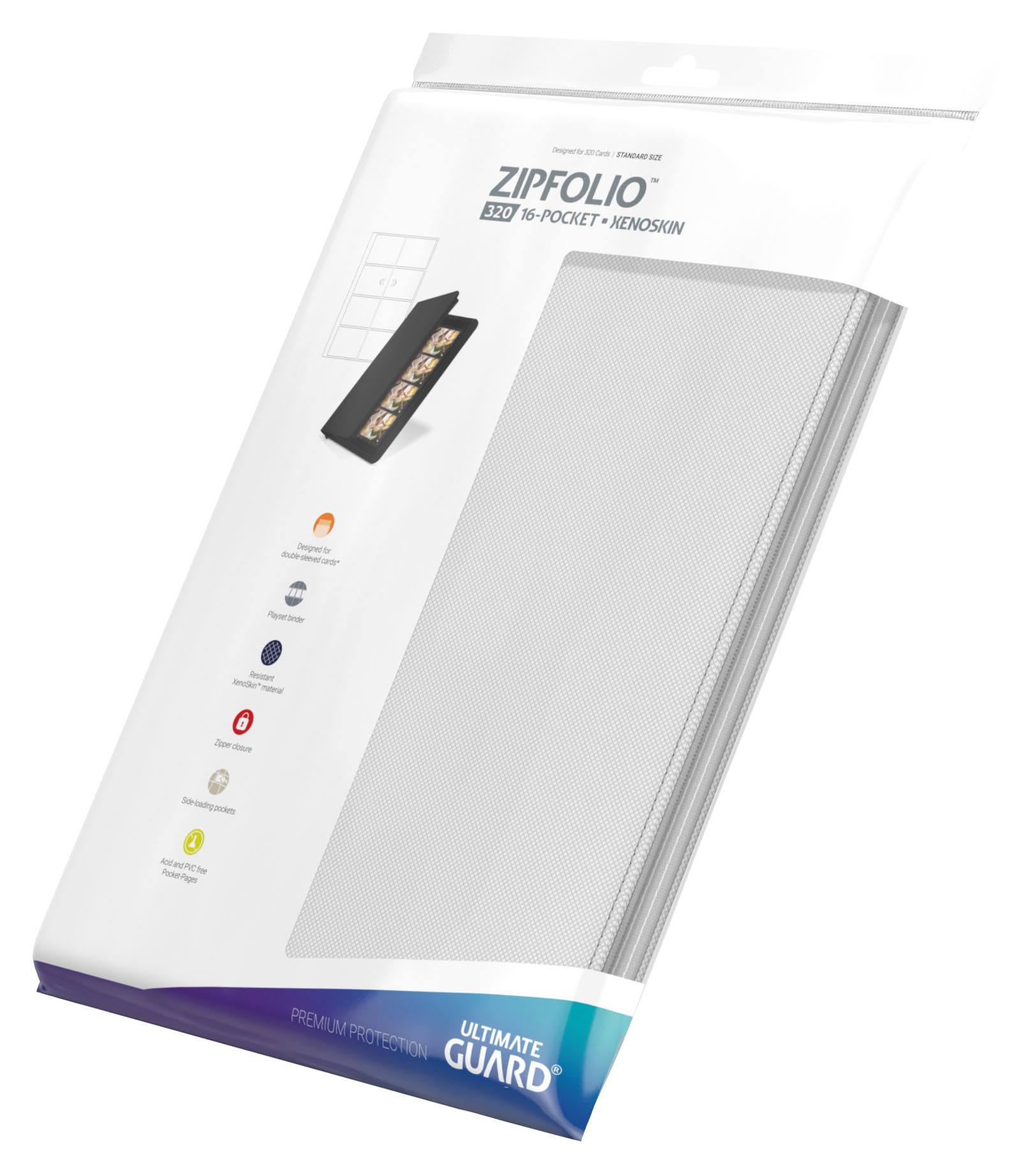Ultimate Guard Zipfolio 320 16-Pocket Xenoskin - White