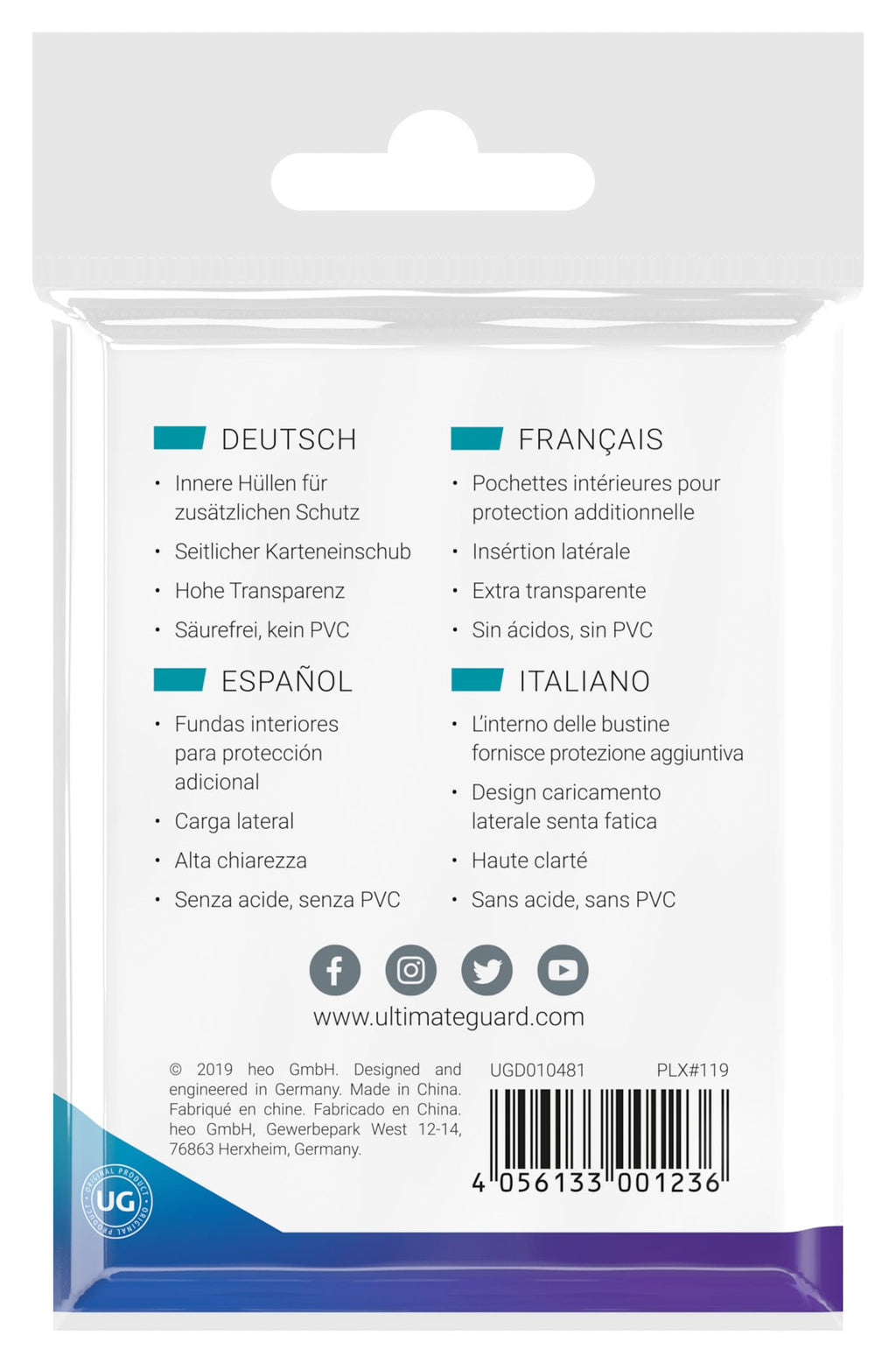 Ultimate Guard Precise-Fit Sleeves Japanese Size (100) - Side-Loading