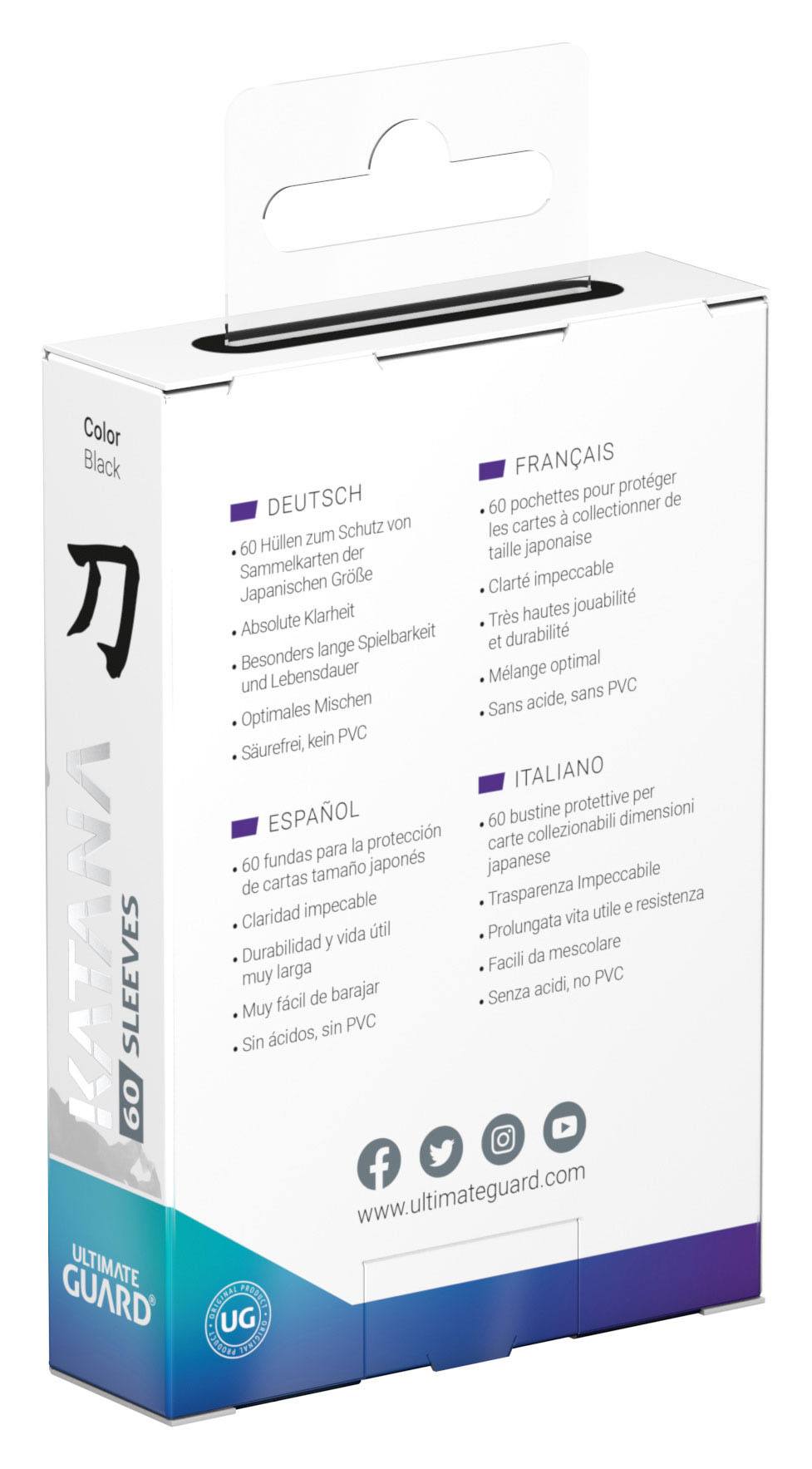 Ultimate Guard Katana Sleeves Japanese Size (60) - Black