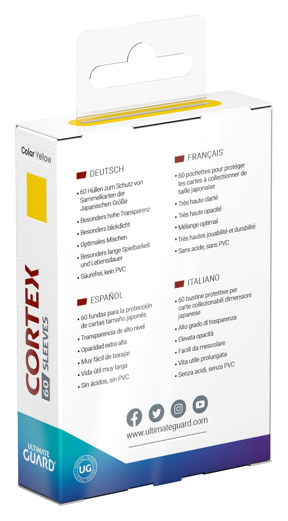 Ultimate Guard Cortex Sleeves Japanese Size (60) - Yellow