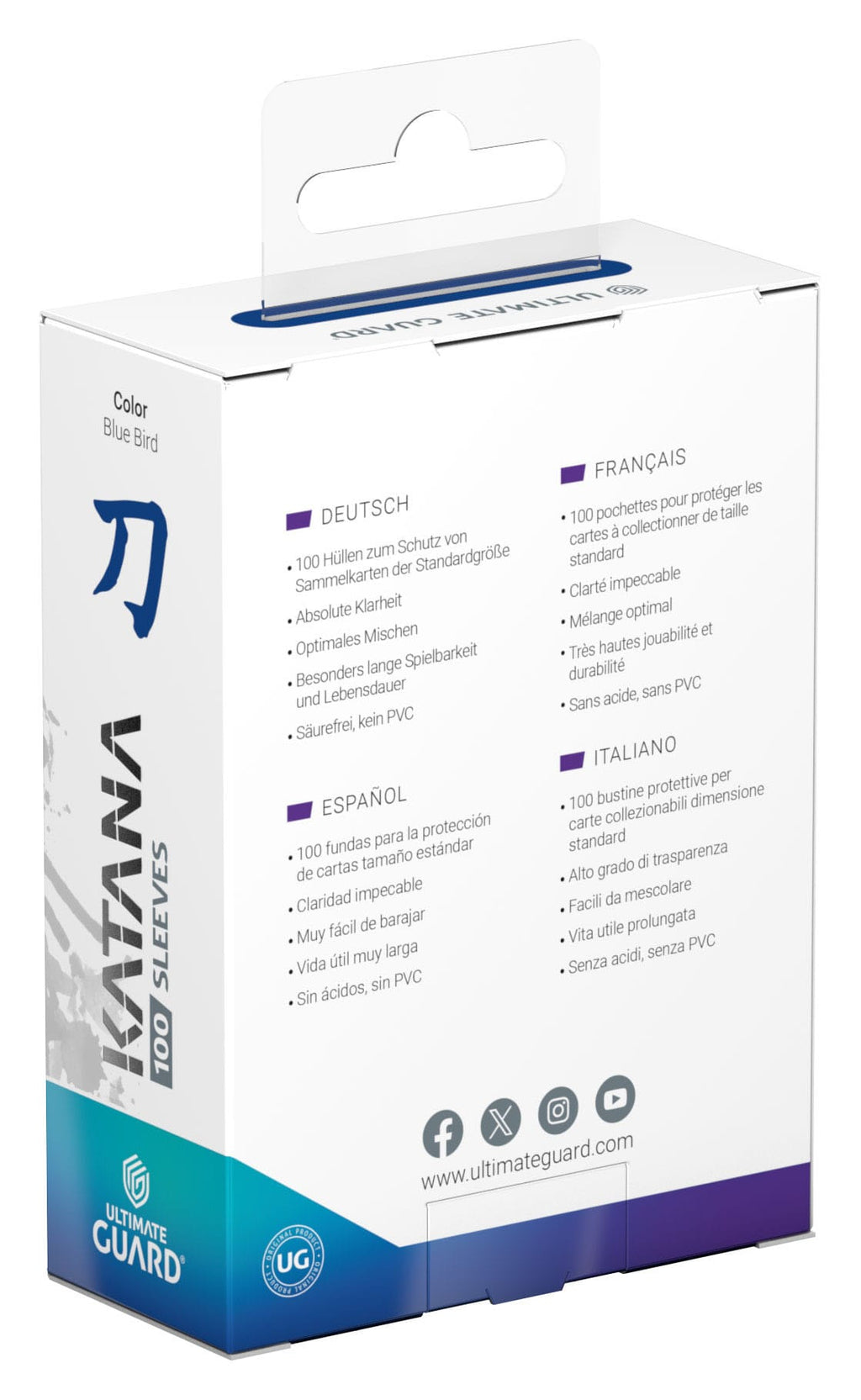 Ultimate Guard Katana Sleeves Standard Size (100) - Blue Bird