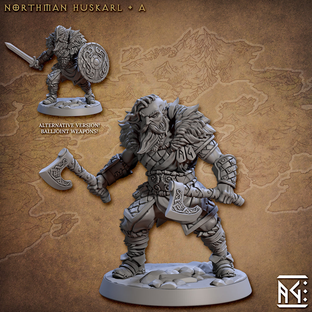 Norseman Huskarl Miniatures | Skutagaard Northmen Saga | Fantasy D&D Miniature | Artisan Guild