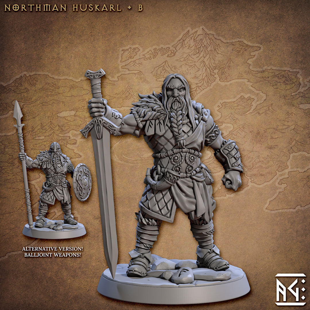 Norseman Huskarl Miniatures | Skutagaard Northmen Saga | Fantasy D&D Miniature | Artisan Guild