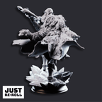 Ice Heart Colossal Barbarian Sorcerer - 3D Printed Barbarian Character Miniature