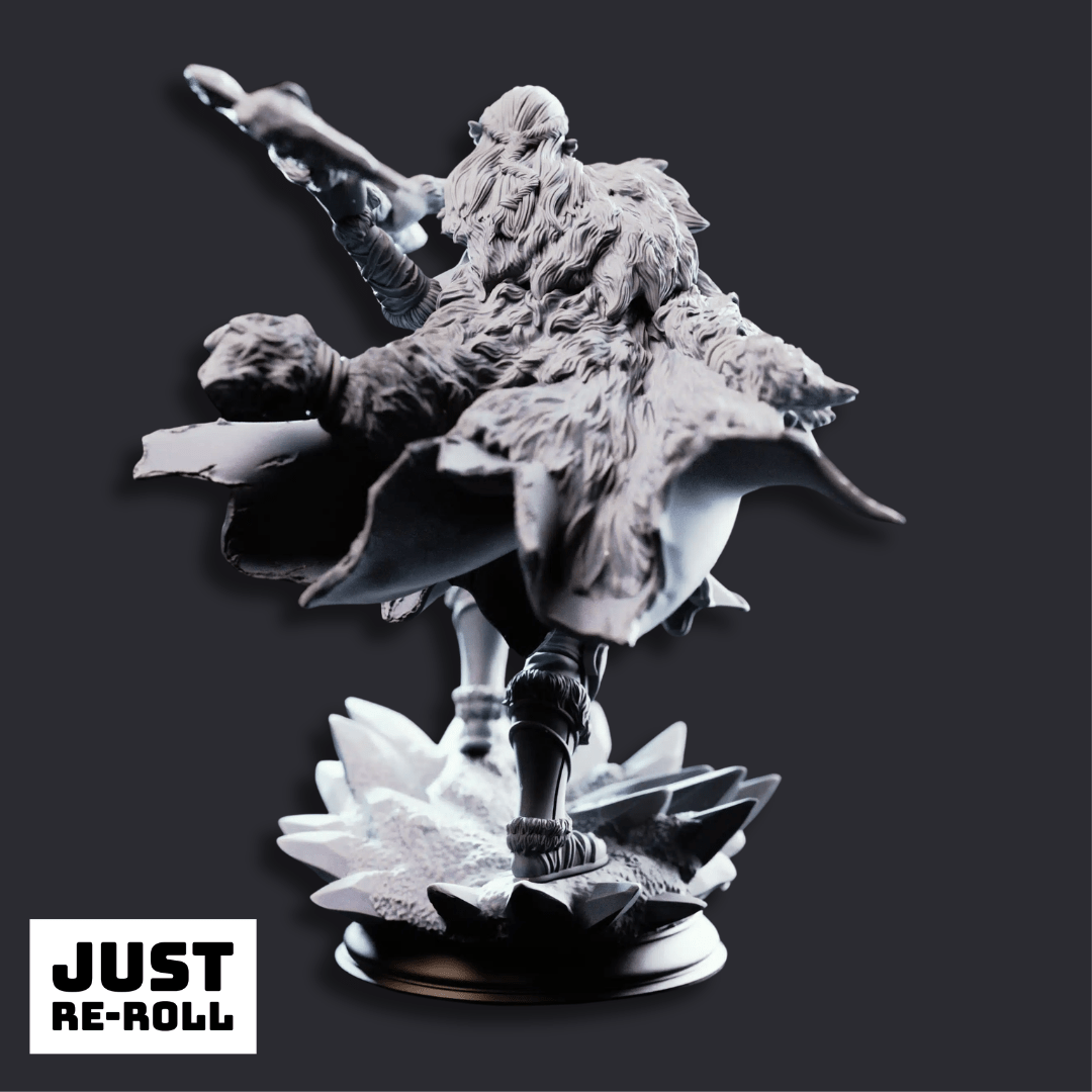 Ice Heart Colossal Barbarian Sorcerer - 3D Printed Barbarian Character Miniature