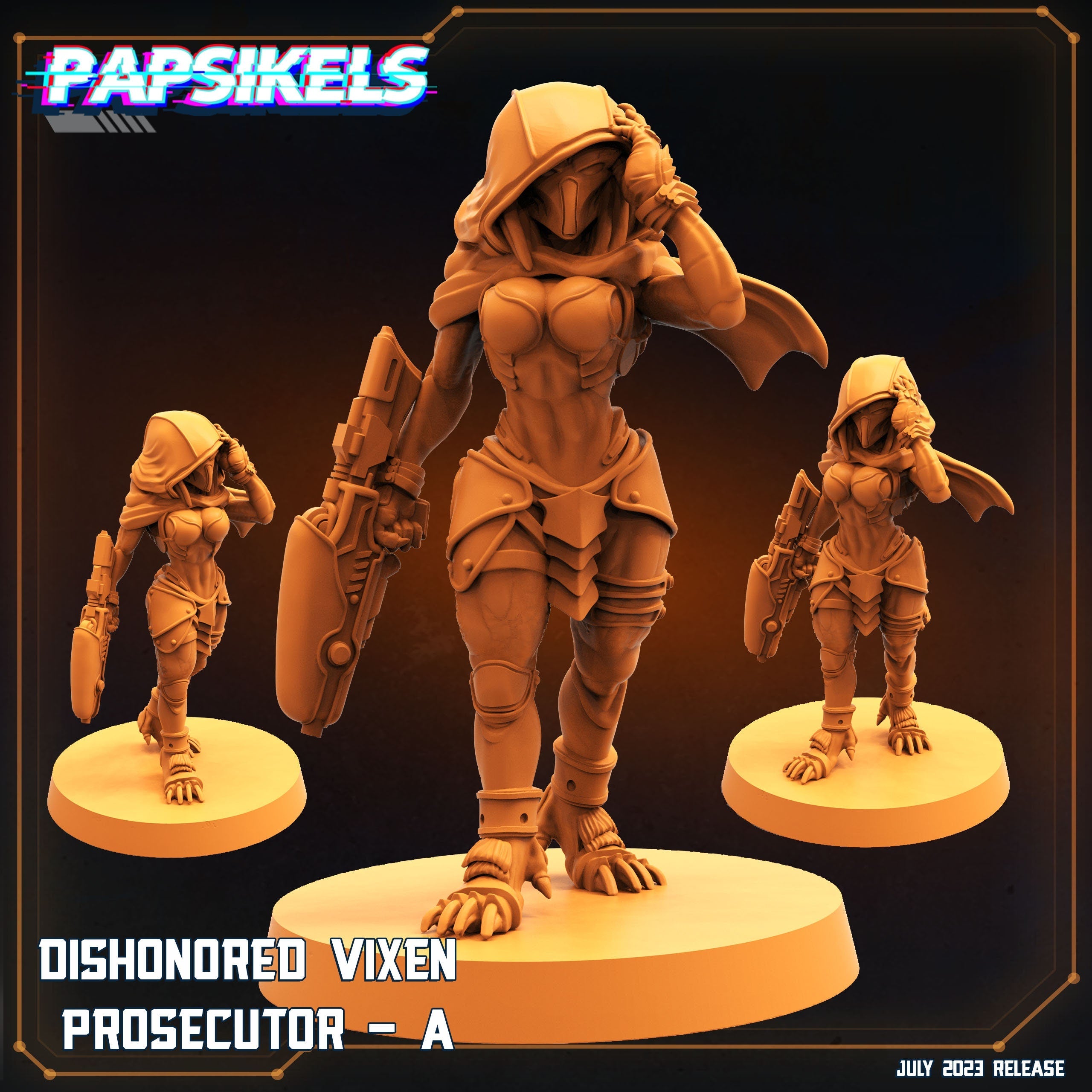 Xenowars Dishonored Vixen Persecutor Squad Miniatures Set 1 - Papsikels TTRPG Resin Print Models