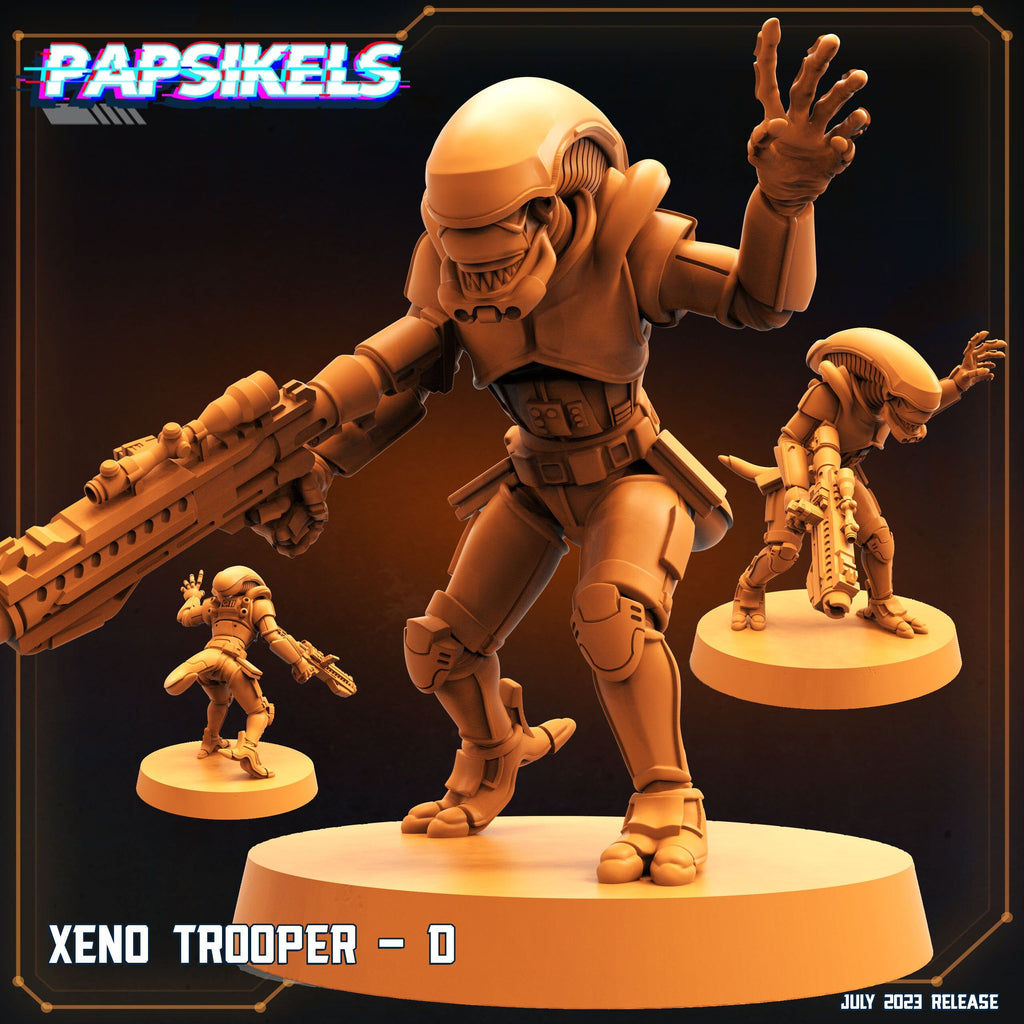 Xenowars Xeno Trooper Squad: 32mm Papsikels Miniatures for Sci-Fi Tabletop Gaming & RPG Enthusiasts