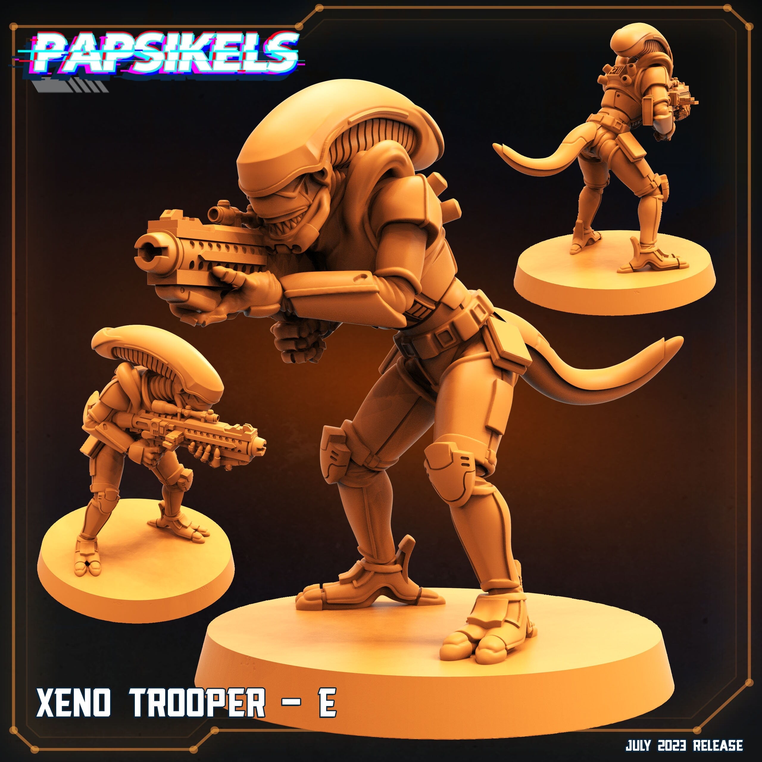 Xenowars Xeno Trooper Squad: 32mm Papsikels Miniatures for Sci-Fi Tabletop Gaming & RPG Enthusiasts