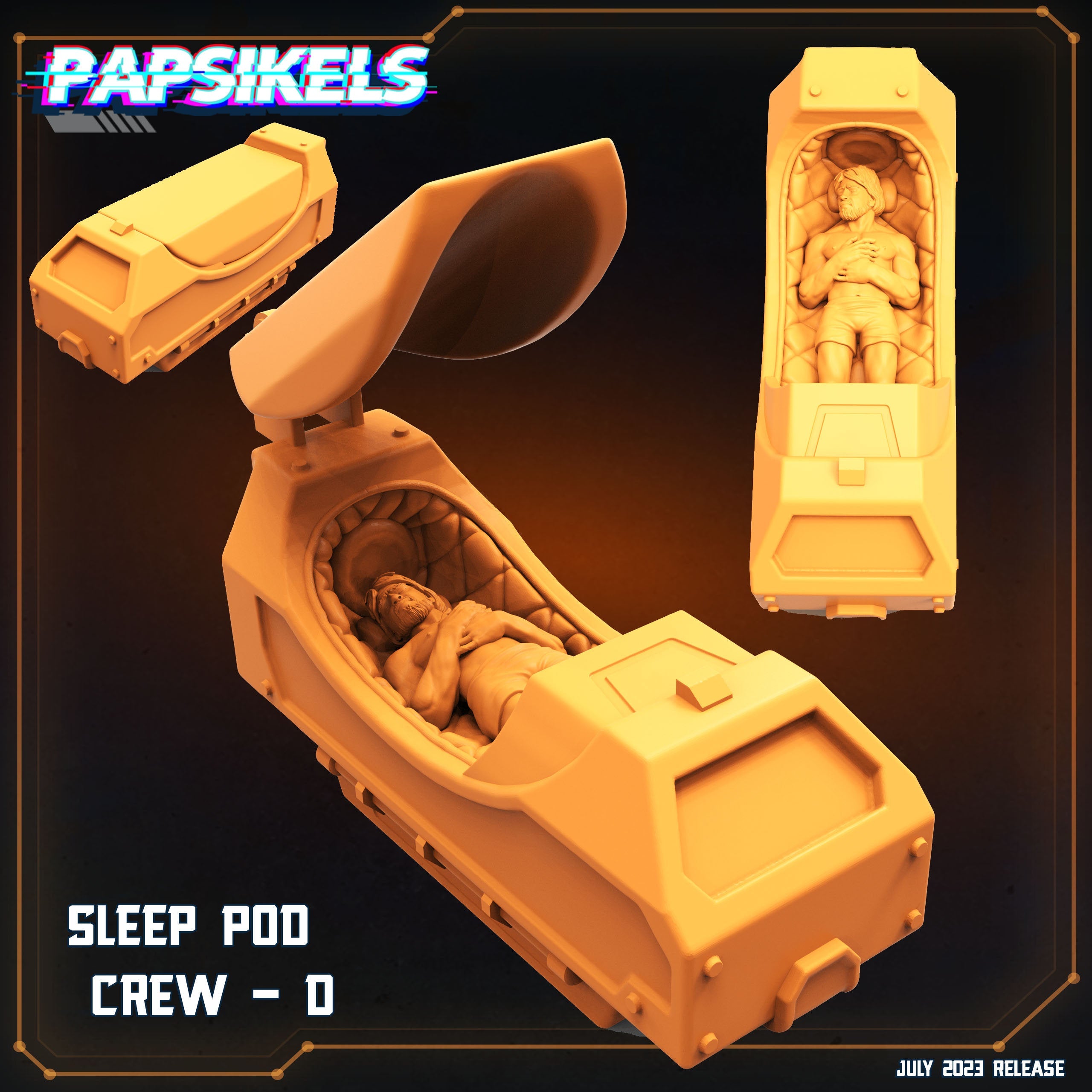 Xenowars Hibernation Station: Alien Cryotube Miniature for RPG, Sci-Fi Tabletop Gaming by Papsikels