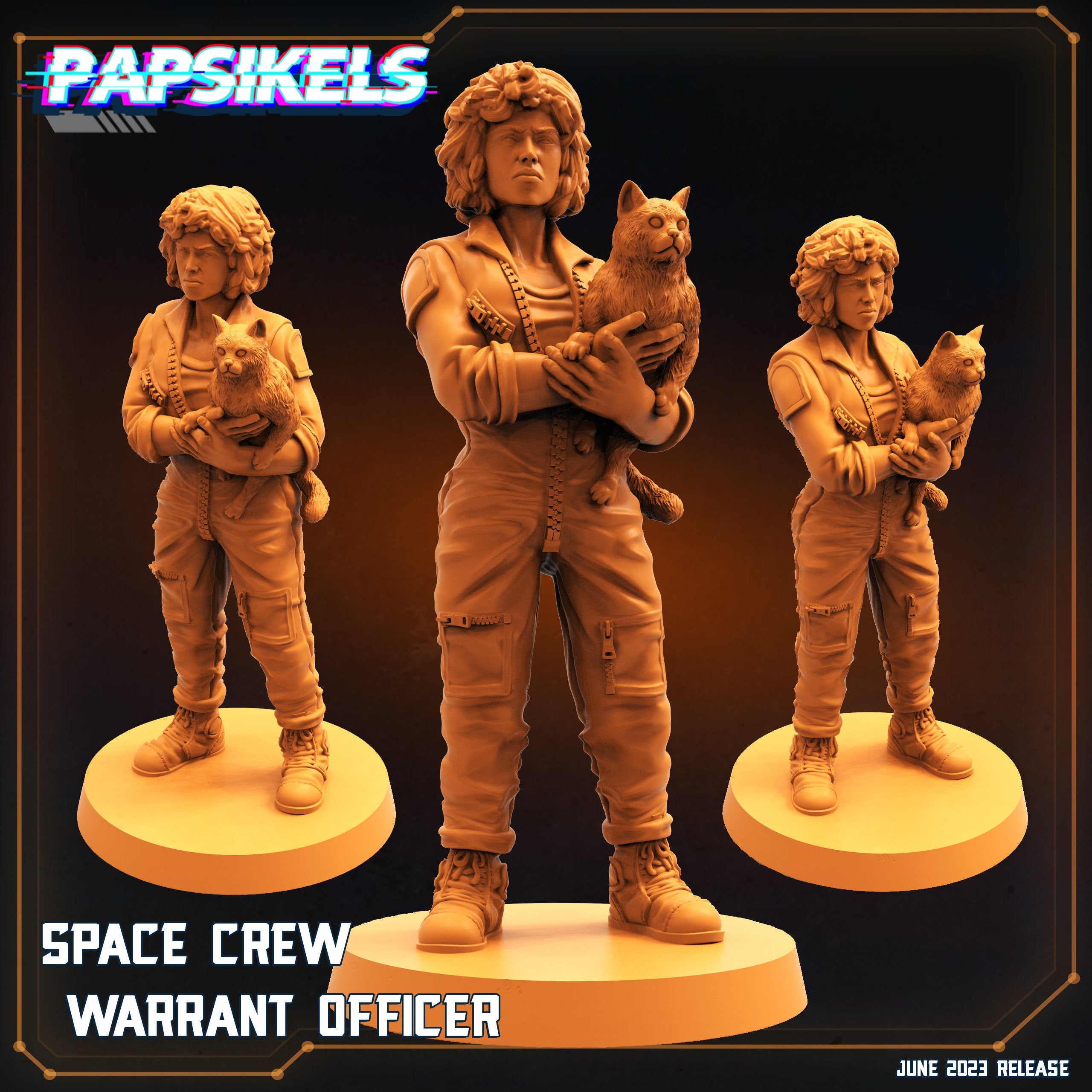 Alien vs Humans Space Crew Warrant Officer Miniature - 32mm Papsikels Sci-Fi RPG Figurine