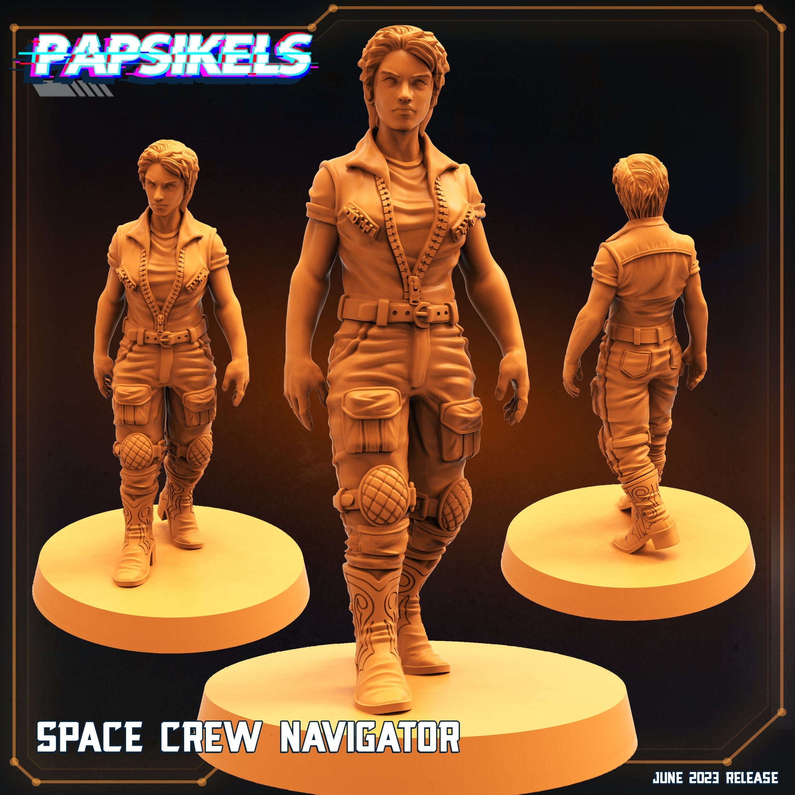 32mm Alien vs Humans Nostromo Space Crew Miniatures Set - 7 Detailed Figures for RPG