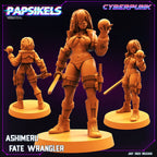 Cyberpunk Ashimeru Fate Wrangler 32mm Miniature - Papsikels RPG Tabletop Gaming Figure