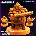 Cyberpunk Batchoy Clown Bellywise 32mm Miniature for RPG, TTRPG, and Tabletop Gaming