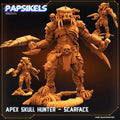 Apex Skull Hunter Scarface Miniature: Resin 32mm Tabletop Figurine with Dead Alien Base - TTRPG Predator