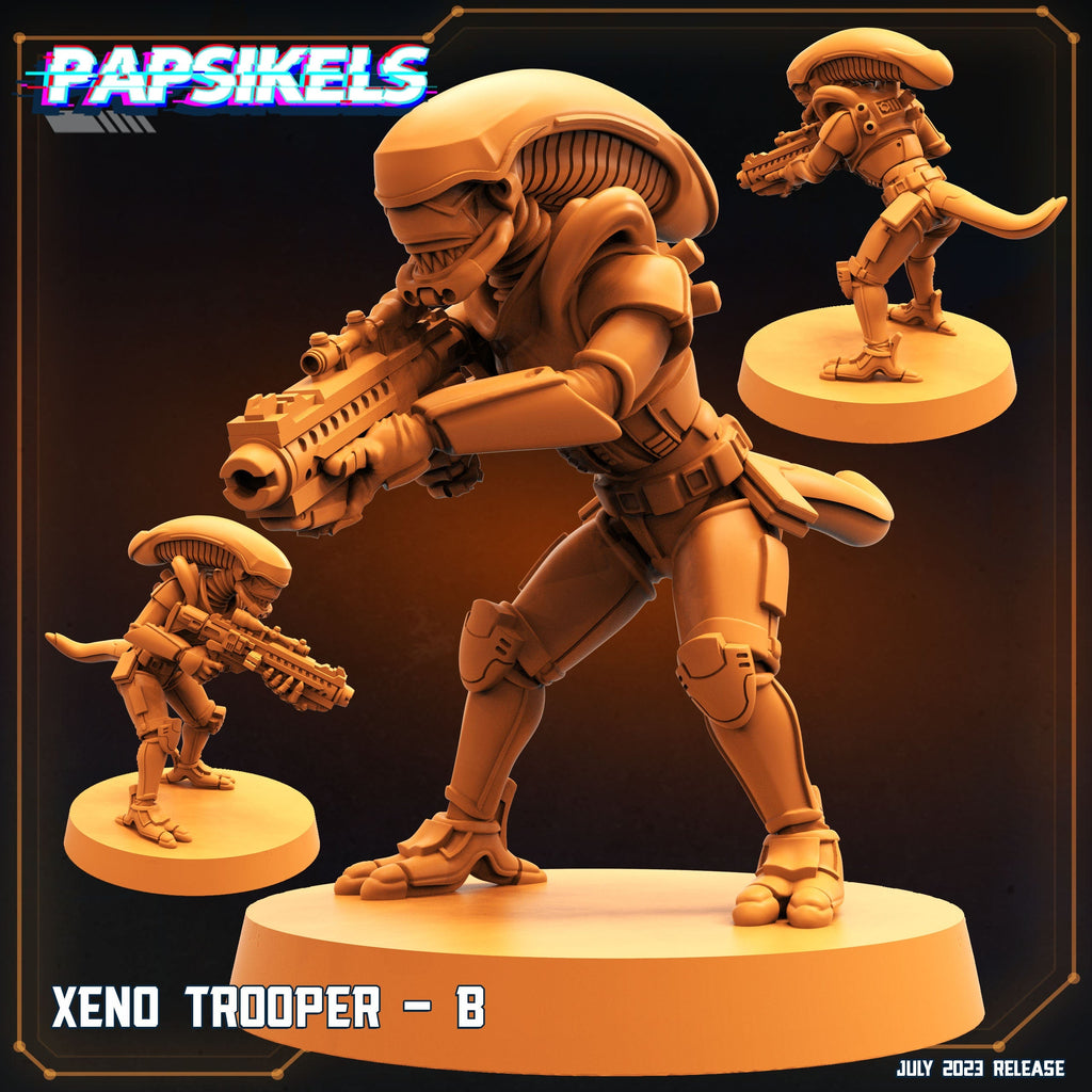 Xenowars Xeno Trooper Squad: 32mm Papsikels Miniatures for Sci-Fi Tabletop Gaming & RPG Enthusiasts