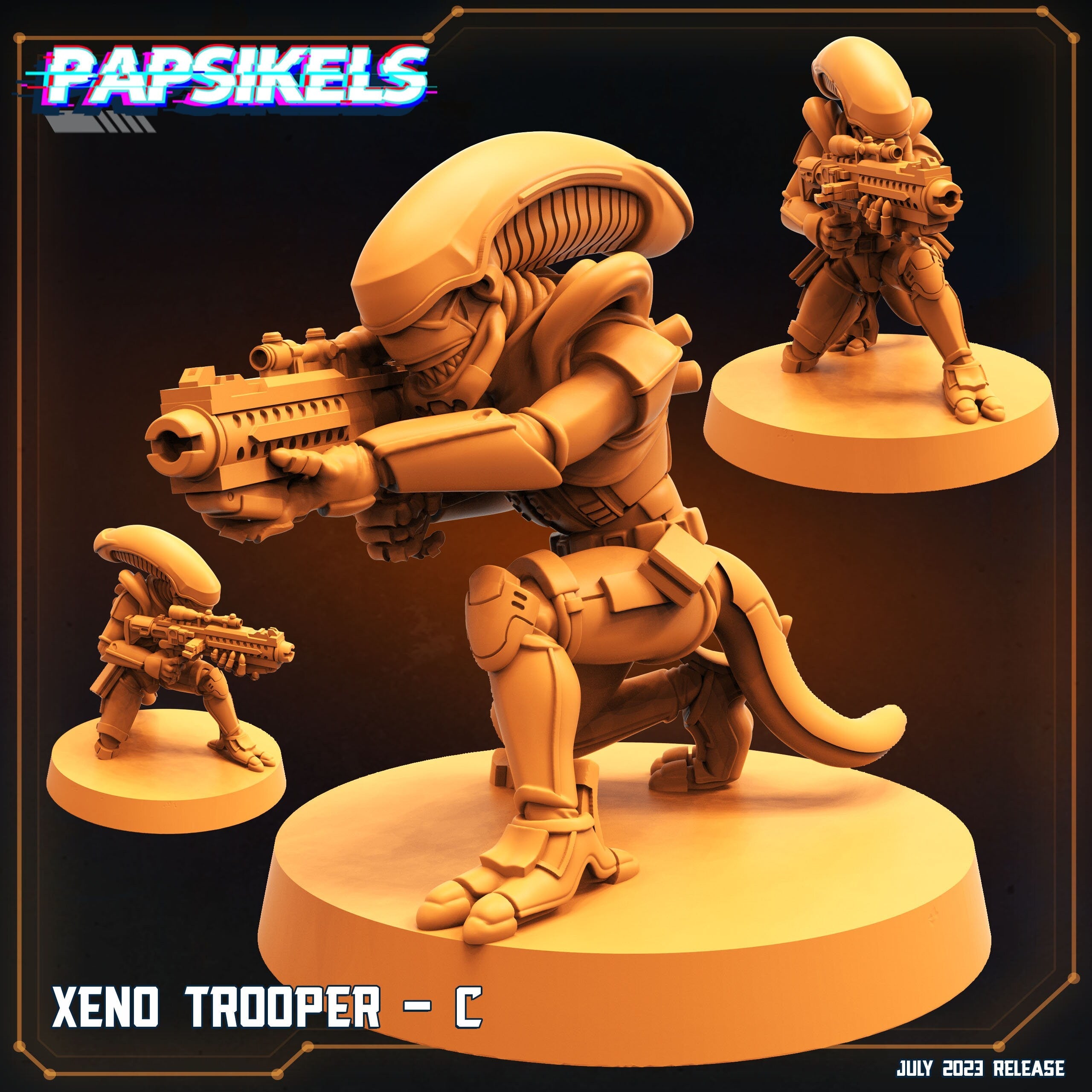 Xenowars Xeno Trooper Squad: 32mm Papsikels Miniatures for Sci-Fi Tabletop Gaming & RPG Enthusiasts