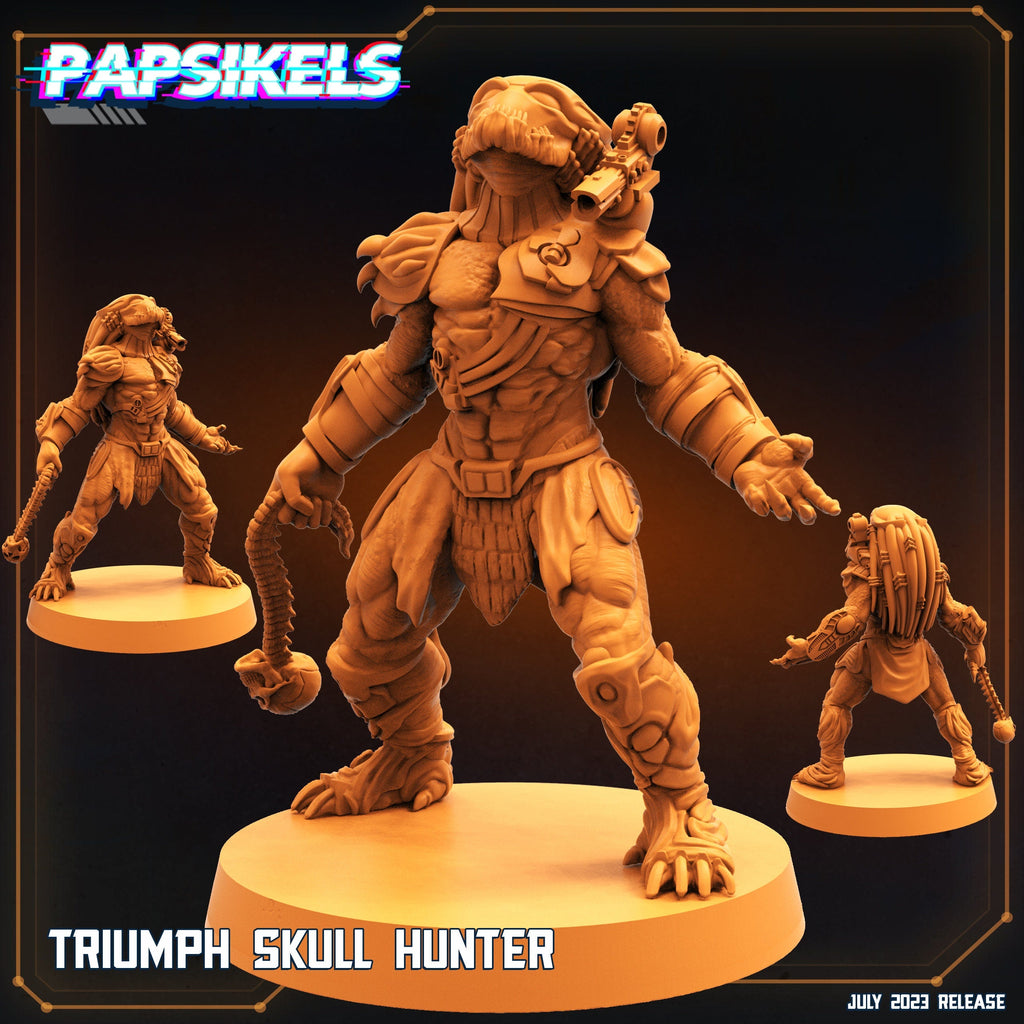 Xenowars Triumph Skull Hunter Miniature - Resin RPG Figurine for Tabletop Gaming