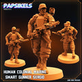 32mm Alien vs Human Colonial Marine Smart Gunner Sergio Miniature for RPG & TTRPG by Papsikels