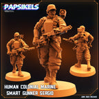 32mm Alien vs Human Colonial Marine Smart Gunner Sergio Miniature for RPG & TTRPG by Papsikels