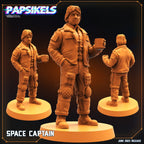 Alien vs Human Nostromo Space Captain Miniature: 32mm Sci-Fi Figurine for RPG and Tabletop Gaming