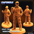 Space Crew Engineering Technician Miniature - 32mm Alien vs Human Figurine for RPG and Tabletop Gaming