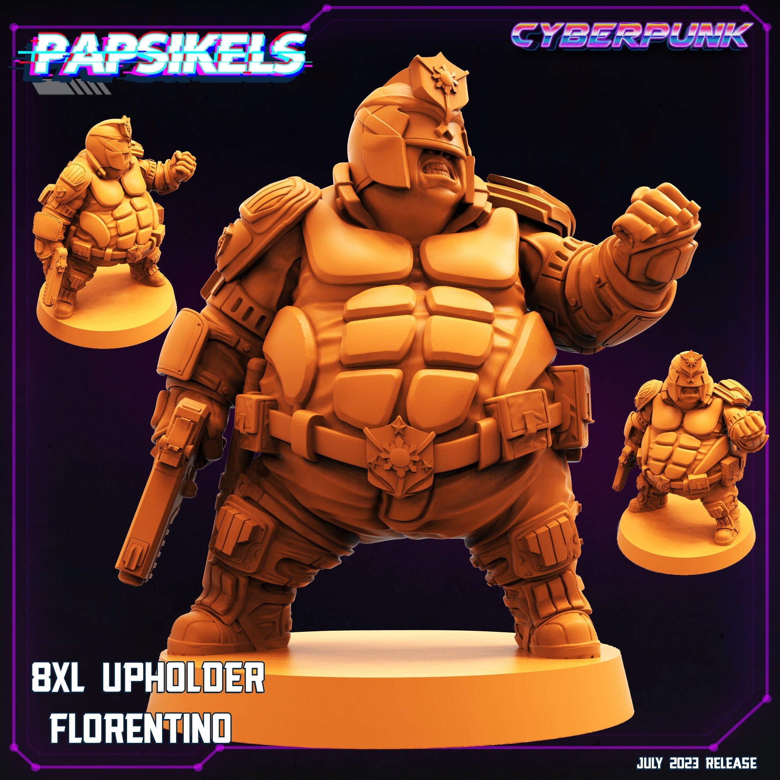 Cyberpunk Law Upholder Florentino 32mm Miniature for RPG, Tabletop Gaming, and Collectibles