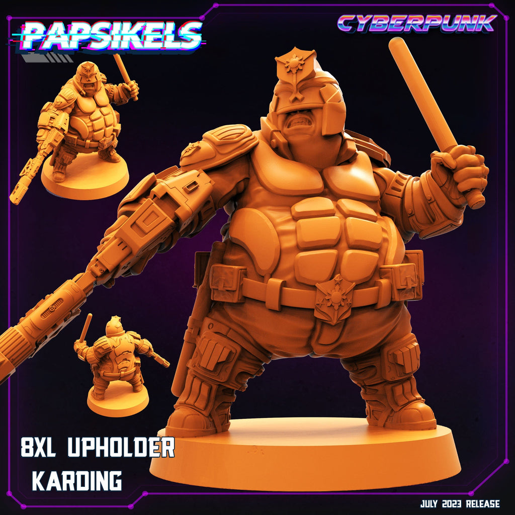 Cyberpunk Law Upholder 8xl Karding Miniature - 32mm RPG Figurine for Tabletop Gaming