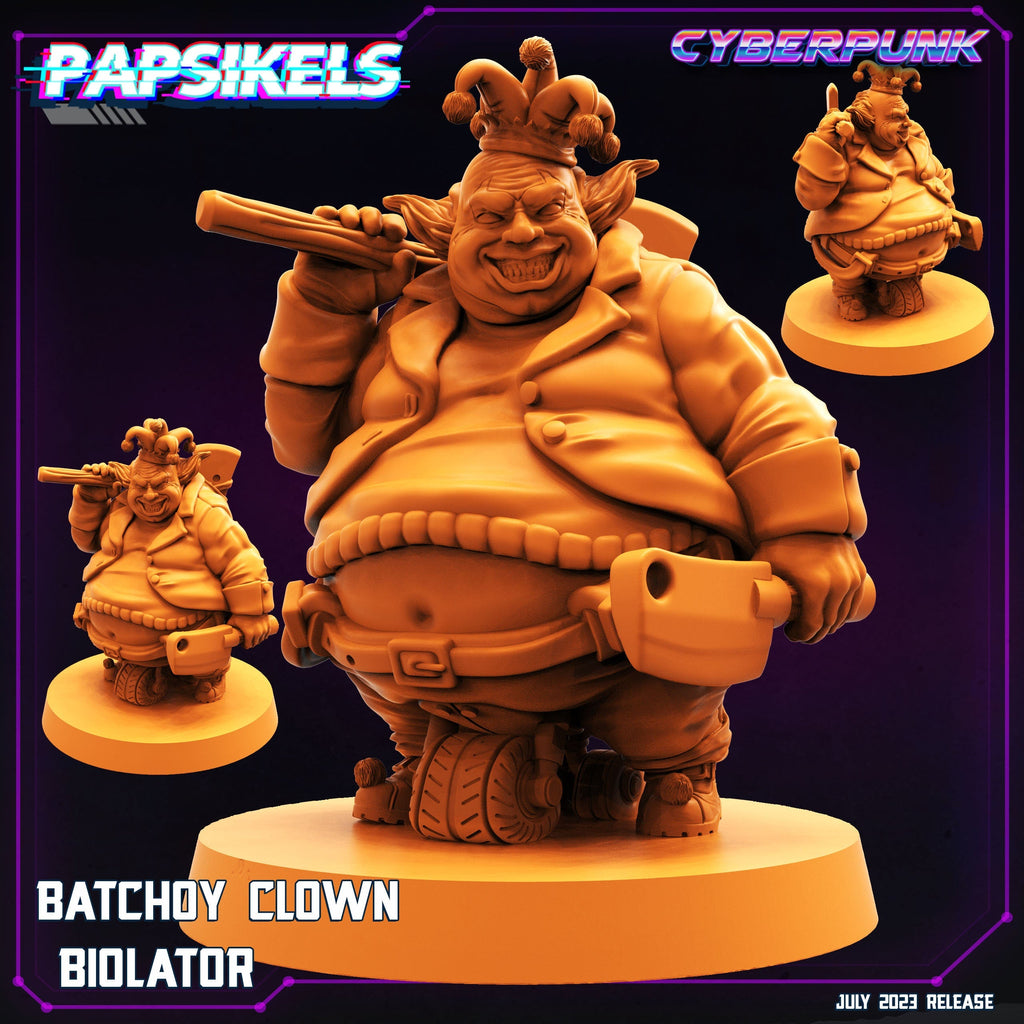 Cyberpunk Batchoy Clown Biolator Miniature - 32mm RPG Figure for Tabletop Gaming