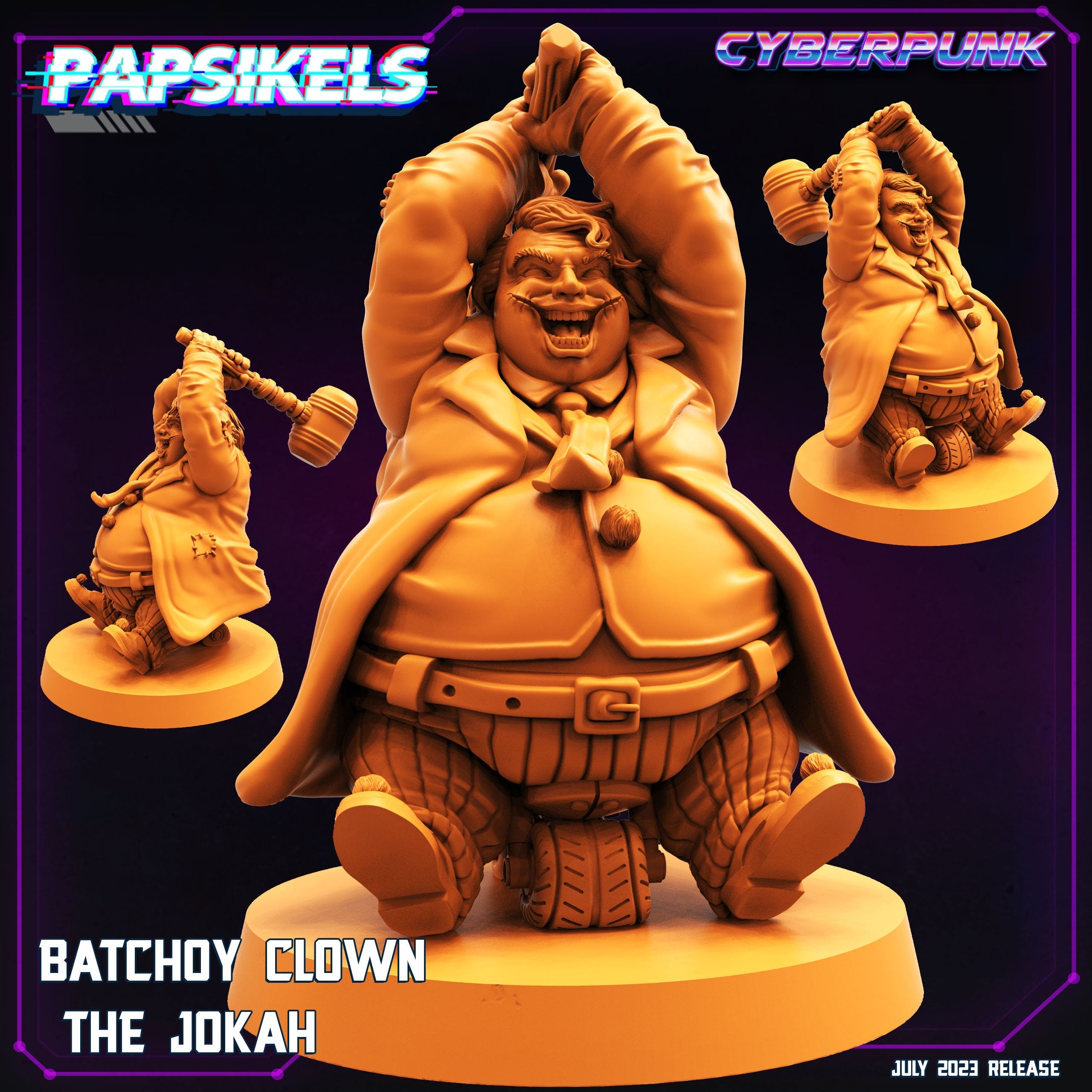 Cyberpunk Batchoy Clown Jokah 32mm Miniature Figure for RPG and Tabletop Gaming