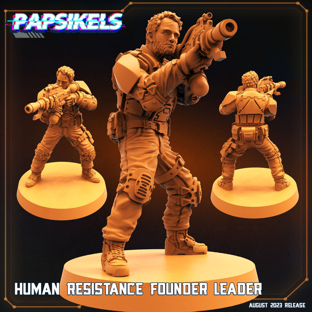 Xenowars Genesis Human Resistance Leader - 32mm Sci-Fi Resin Miniature for Tabletop RPG & Wargaming