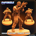 Xenowars Genesis Human Resistance Leader - 32mm Sci-Fi Resin Miniature for Tabletop RPG & Wargaming