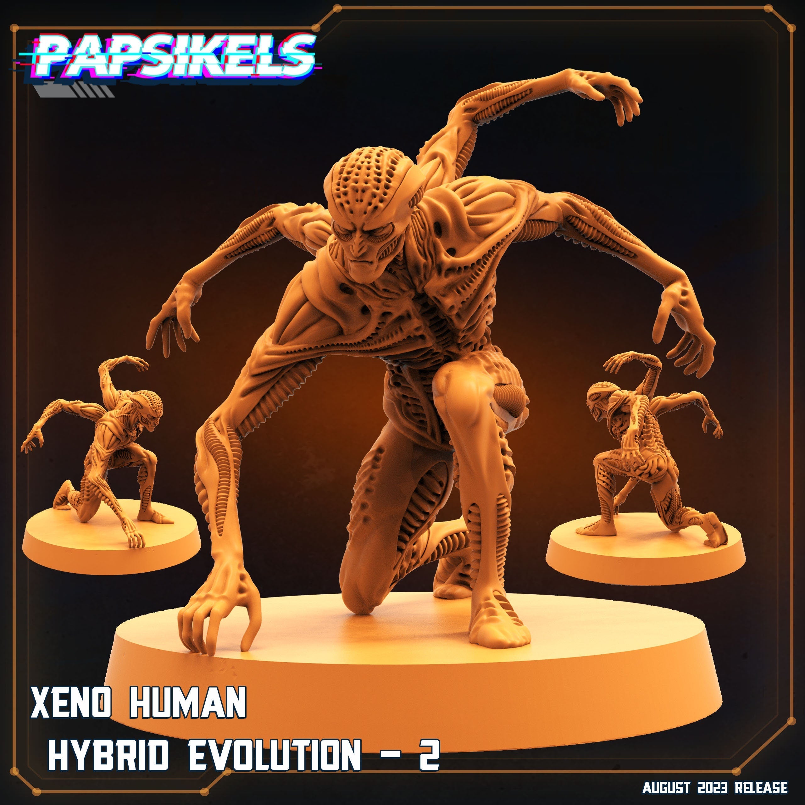 Xenowars Genesis: Xeno Human Hybrid Evolution Miniature - 32mm Sci-Fi Resin Figure for Tabletop RPG Gaming