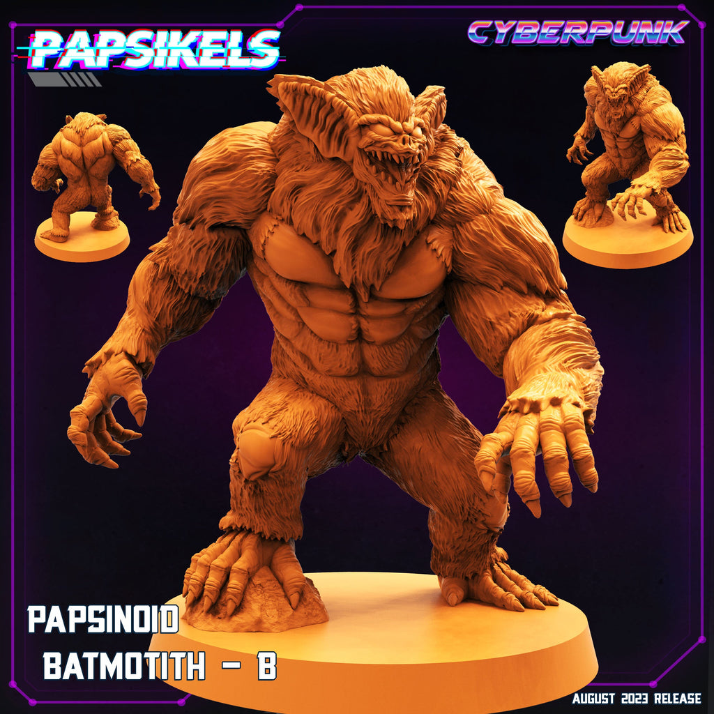 Cyberpunk Batmotiths Zoanoid Miniature: 32mm Guyver-Inspired Papsinoid Figure for RPG & Anime Fans