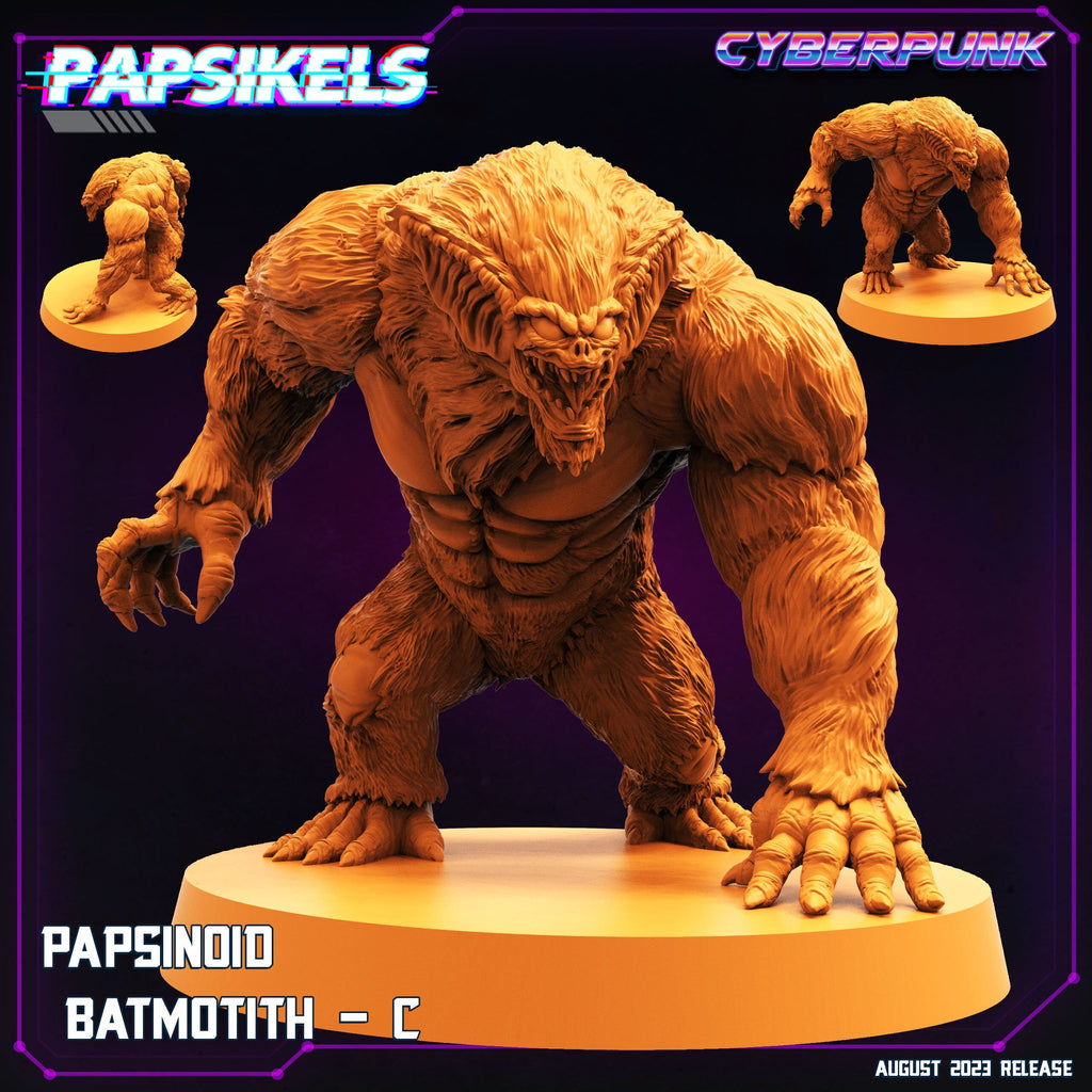 Cyberpunk Batmotiths Zoanoid Miniature: 32mm Guyver-Inspired Papsinoid Figure for RPG & Anime Fans