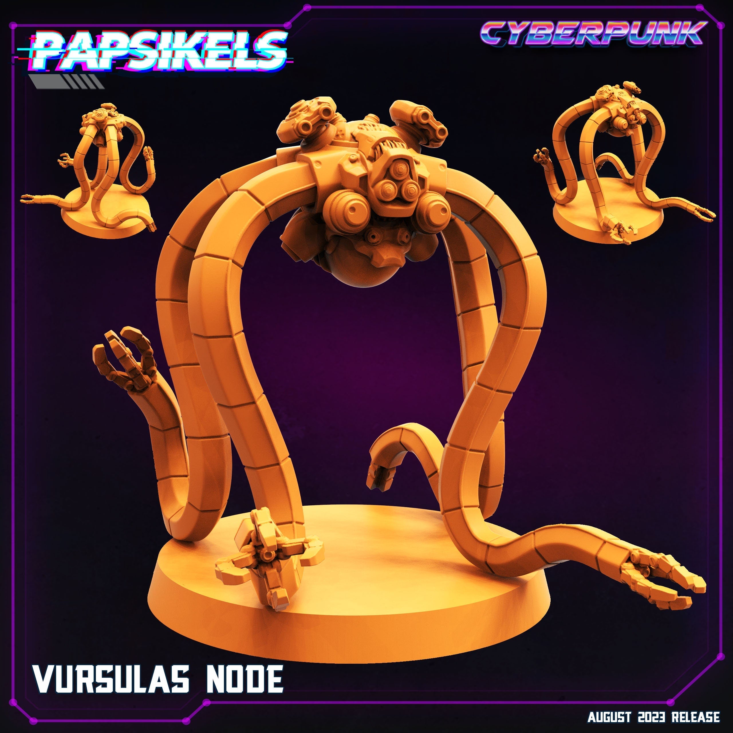 Vursulas Node Cyberpunk 32mm Miniature - Papsikels RPG Anime-Inspired Tabletop Gaming Figure