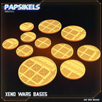 Xenowars Miniature Bases for Papsikels: 32mm, 40mm, 50mm Cyberpunk RPG Gaming Accessories