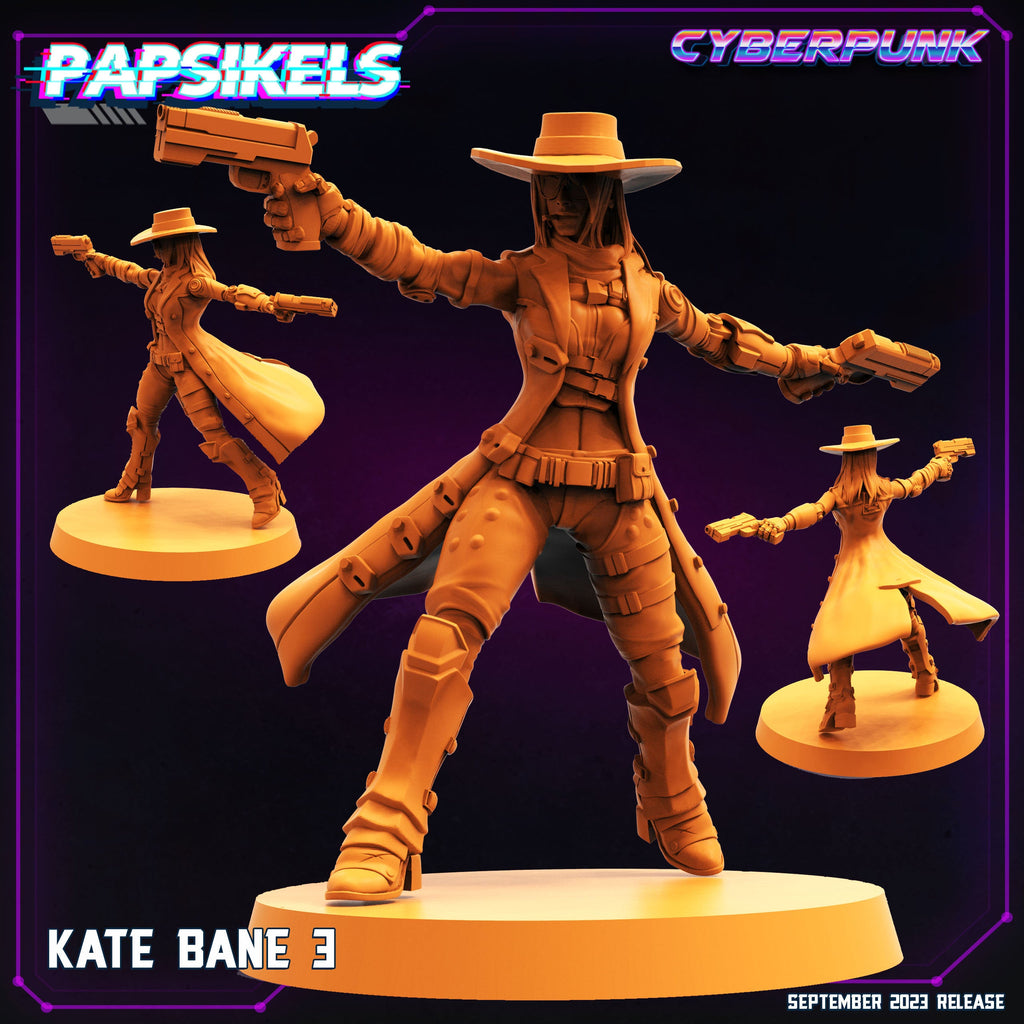 Cyberpunk Kate Bane 32mm Miniature - Papsikels RPG Anime Tabletop Gaming Figure