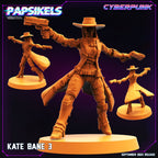 Cyberpunk Kate Bane 32mm Miniature - Papsikels RPG Anime Tabletop Gaming Figure