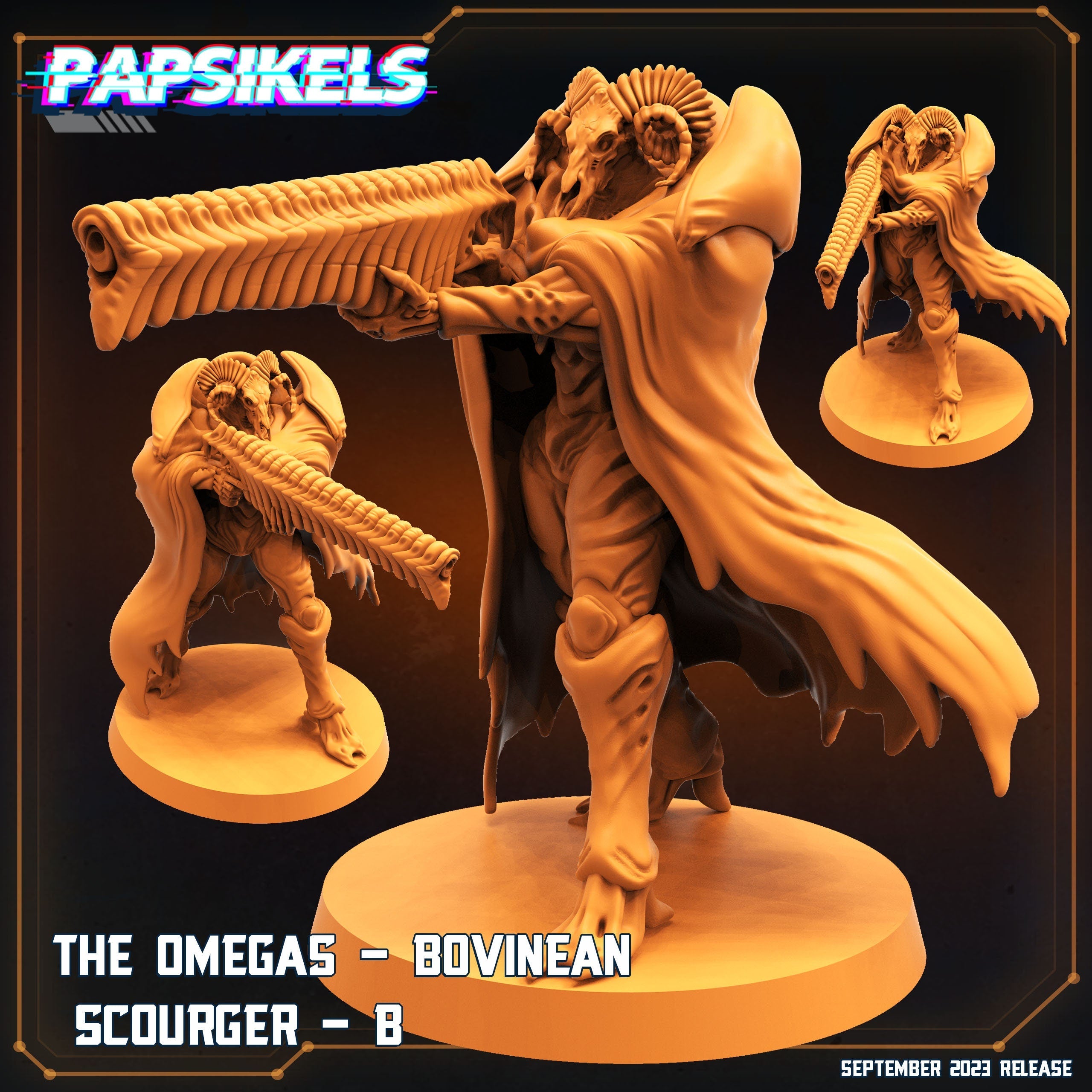 Xenowars Genesis Omegas Bovinean Sourger: 32mm Sci-Fi Resin Miniature for Tabletop RPG & Wargaming