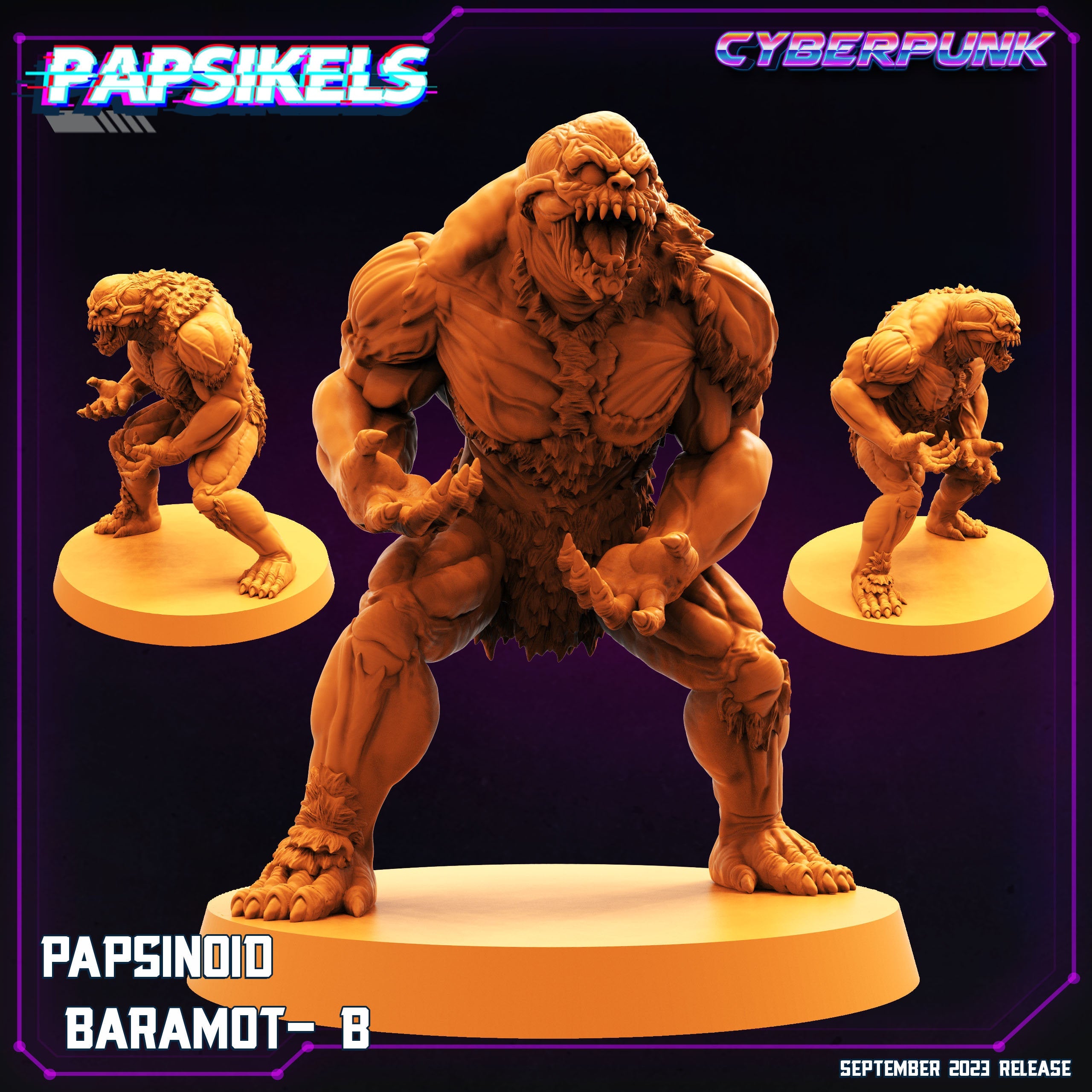 Cyberpunk Papsinoid Baramot Guyver 32mm Miniature for RPG, TTRPG, Anime & Manga Enthusiasts