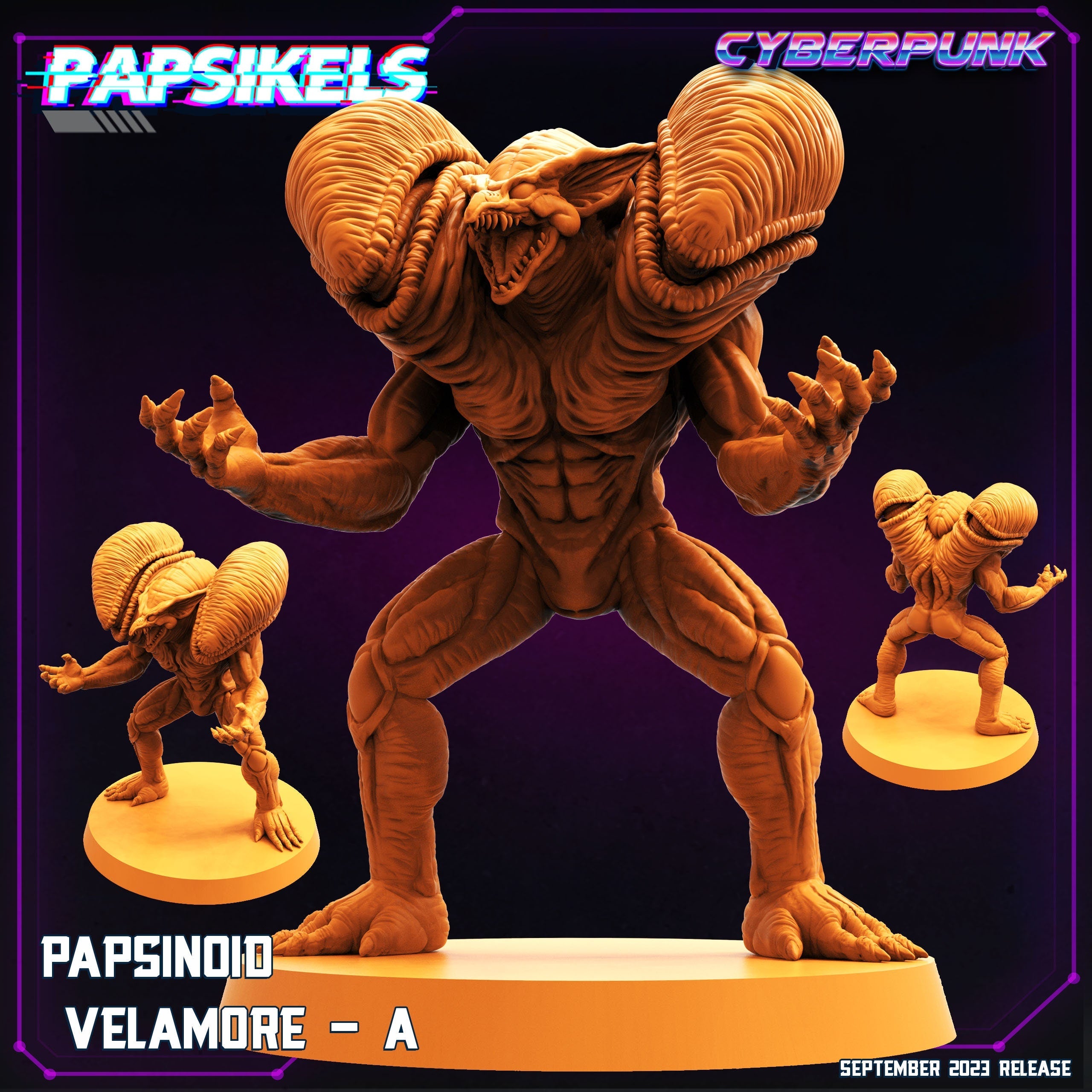 Cyberpunk Velamore (Guyver) 32mm Miniature - Papsinoid RPG Figurine for Tabletop Gaming